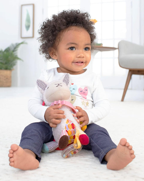 Skip Hop Bandana Buddies Llama - Baby Activity and Teething Toy with Multi-Sensory Rattle and Textures