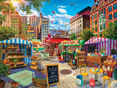 Masterpieces 750 Piece Jigsaw Puzzle, Buy Local Honey, 18"x24" for Adults and Family.