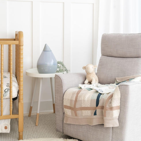 Crane Baby Knitted Baby Blanket, Charlie Farmhouse Plaid Collection, Cotton Baby Blankets, Crib Blanket, Stroller