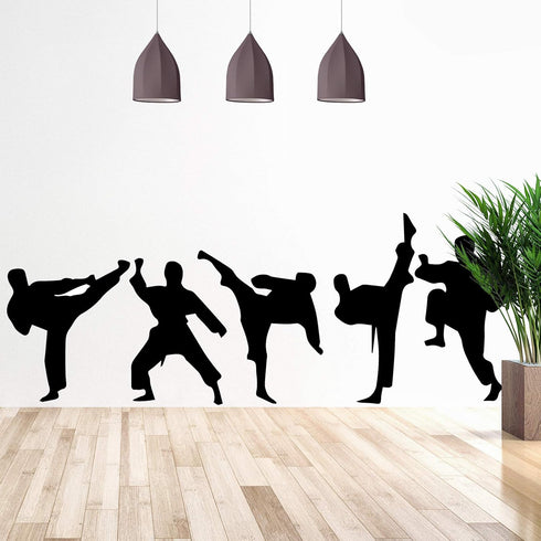 Amaonm Creative Vinyl Sport Taekwondo Wall Decor, Player Silhouette Decals, Removable DIY Stickers, 17"x51"