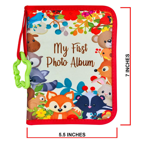 Baby Photo Album - Soft First Year Baby Book with Woodland Animals, Holds 4x6 Pictures for Memory Album Baby Shower