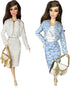 Eledoll Deluxe Fashion Pack Clothes, Blue & White Skirt Suit for 12 inch Fashion Doll FORGET ME NOT Set
