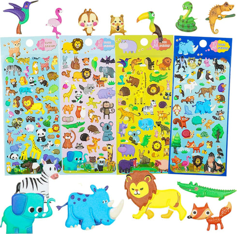 3D Puffy Stickers for Kids, Reusable Foam Stickers for Toddler Scrapbooking, Jurassic Era Dinosaurs