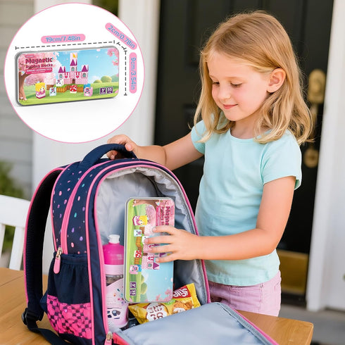 35PCS 3 4 5 6 7 8 Mini Magnetic Blocks, Magnetic Blocks Travel with Portable Iron Storage Box, Magnet Building Blocks
