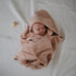 Organic Cotton Baby Hooded Towel in Blush - Soft & Absorbent