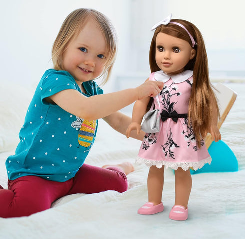 Gift Boutique 18 Inch Poseable Girl Doll with Fine Hair, Clothes, Shoes, Purse, Accessories, Princess Doll for Kids