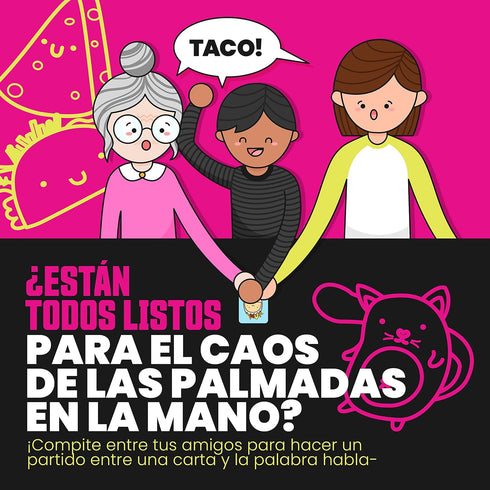 Taco Cat Goat Cheese Pizza - Spanish Edition! ¡Taco Gato Cabra Queso Pizza! Ages 8+, 10-15min Play time, 2-8 Players