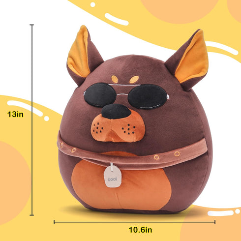 13-inch Original Doberman Dog Pillow Plush Stuffed Animal Toy,Puppy Big Size Soft Cute Cuddle Huggable Adorable