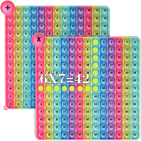 Double-Sided Macaron Multiplication Game, Addition Numbers POP Fidget Math Toys, Stress Relief Learning Game (1 Piece)