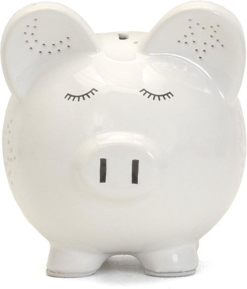 Child To Cherish Hand-Painted White Night Light Piggy Bank