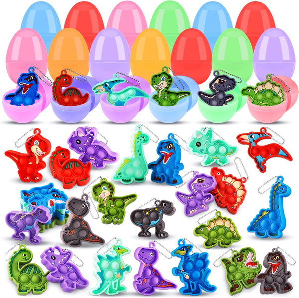 Kiss Monkey 24 Pack Prefilled Easter Eggs with Toys, 2.7inch Easter Eggs
