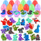 Kiss Monkey 24 Pack Prefilled Easter Eggs with Toys, 2.7inch Easter Eggs