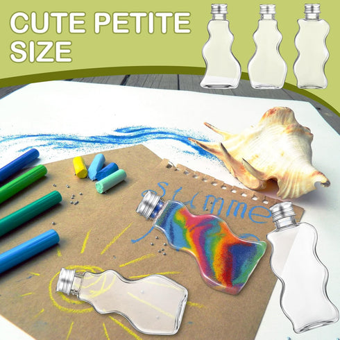 30 Packs 2.5 oz Plastic Sand Art Bottles with Lids for Kids, Clear Containers for Sand Art Crafts