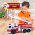 VEBO Fire Truck Motorized with Lights, Siren Sound, Working Water Pump, Rotating Rescue Ladder, Electric Fun Size 15"
