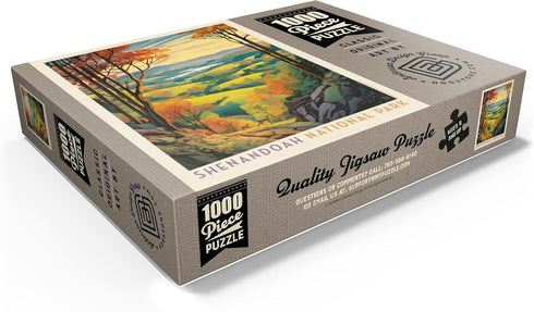 MyPuzzle Shenandoah National Park: Rolling Hills - Vintage Poster Premium 1000 Piece Jigsaw Puzzle for Adults