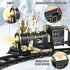 Set, 4-8 6 Electric Train Ages Christmas Train with Locomotive, Passenger Car, Curves, LED Light & Sound Indoor Toy