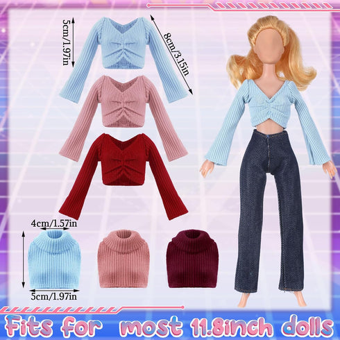 6 11.8 Inch Red,11.8inch) Bencailor Pcs Doll Clothes for Doll Clothing Outfit Accessories for Winter Tops Coat Birthday