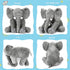 Giant Stuffed Elephant Plush Toy - Huge Soft Gray Elephant Doll for Kids, Girlfriend, Home Decor (15.7 Inch)