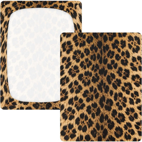 CZXW 52" 28" Stylish Leopard Print Crib Sheets Fitted x Natural Cotton Soft & Breathable for Baby Crib Mattress