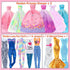 127pcs Closet 11.5 inch 1/6 Doll Clothes Accessories and for Girl Doll,Dollhouse Wardrobe Storage Fashion Dress Gowns