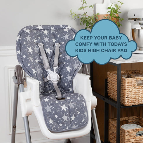 3-5 Todays Kids High Chair Pad - Machine Washable High Chair Cover, Easy Use Highchair Cushion, Soft Highchairs Covers