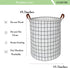 CLOCOR Collapsible Round Laundry Hamper - Large Storage Basket for Boys and Girls - White Check