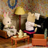 Set 2 3+ Dollhouse Bedroom Furniture Accessories Suitcase for Kids, Flexible Dolls/Table/Bed/Bedclothes/Floor