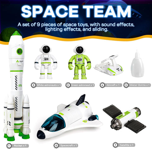 TOY Life Space Toy Rocket Toys for Kids, Space Shuttle with Astronaut and Planet Toy for Ages 3+