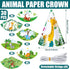 30 Pcs Animal Party Hats for Kids Safari Birthday Cone Hats for Jungle Zoo Birthday Party Supplies