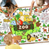 Drunze Giant Coloring Poster,35x72Inch Zoo Animal Activity Drawing Paper Coloring Table Cover,DIY