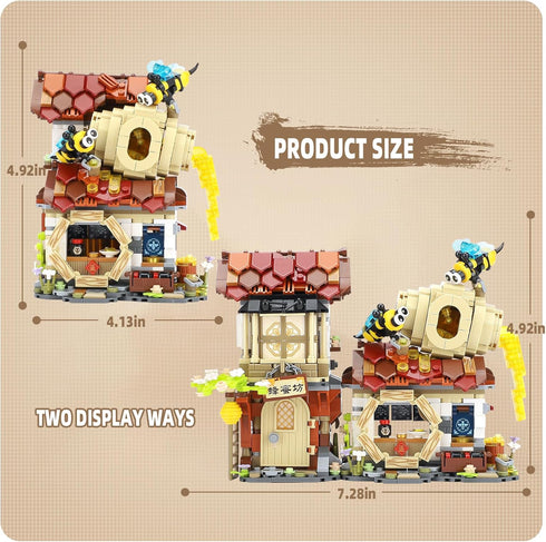 Set 7-9 1242 Honey Workshop Mini Building Blocks, MOC Creative Building Toys Model for Years Old Girls Boys, PCS