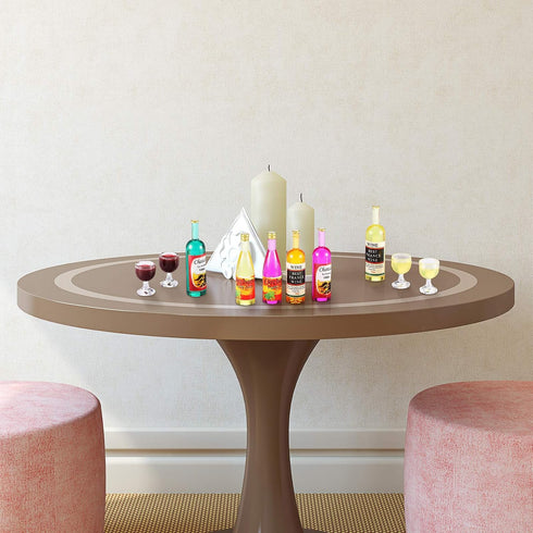 Sumind 18 Pieces Dollhouse Wine Bottles, Miniature Glass Goblet Cups, Red Wine Style Kitchen Accessories for Dollhouse