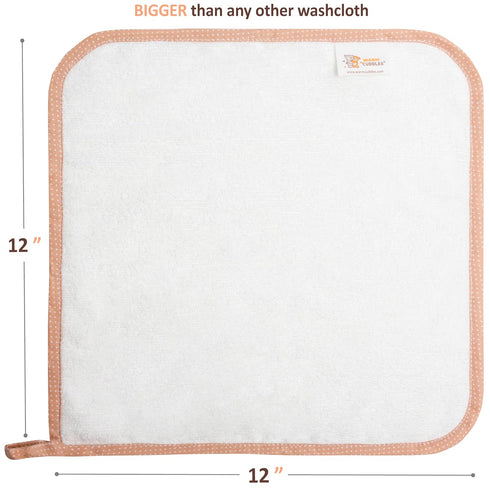 Set 12"x12" Soft Baby Washcloths - Absorbent Natural Baby Wash Cloth for Delicate Skin - Large Baby Bath Washcloths