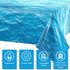 Irenare 2 Pieces Ocean Waves Plastic Tablecloth, 54 x 108 Inch Ocean Table Cover for Beach Pool Birthday Party