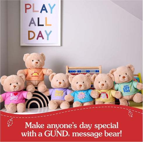 GUND 12” “I'm The Big Sister” Sustainable Message Bear, Tan Teddy Bear Made from 100% Recycled Materials