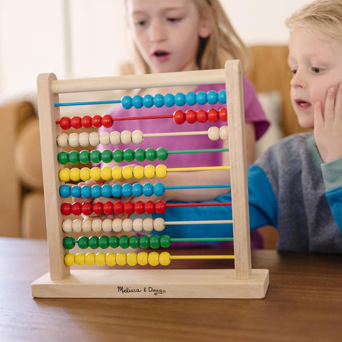 Melissa & Doug Classic Wooden Abacus - Educational Counting Toy with 100 Beads