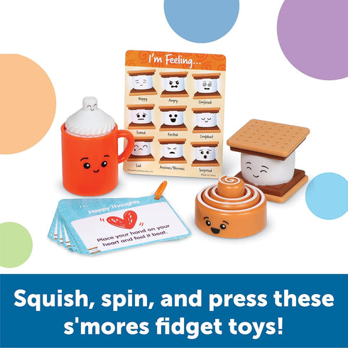 Set, 3 Learning Resources S'mores Break Sensory Fidget Activity Social Emotional Learning, Calming Toys, SEL Skills