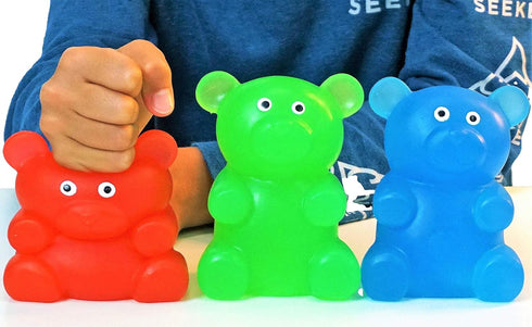 Gummy (3 Packs 1 4341-3s JA-RU Jumbo Squishy Bear Toy Assorted) Squeeze Stretchy Bear Stress Relief & Sensory Toy.
