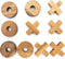 BSIRI Tic Tac Toe Wooden Board Game with X-O Pieces, Unique Gifts for Kids and Adults