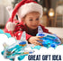 3+ Playbees Light Up Transparent Gear Airplane Kids Bump and Go Autism Toys Colorful Moving Gears with Music and LED