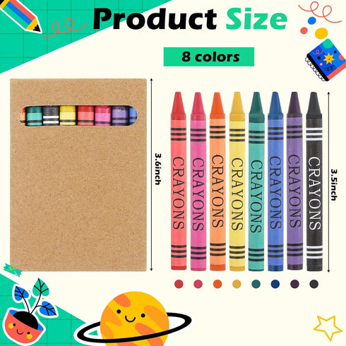 Trandraft 10 Packs 8 Packs Crayons Bulk Christmas Color Crayon Individual Mini Wrapped Wax for Birthday Party Supplies
