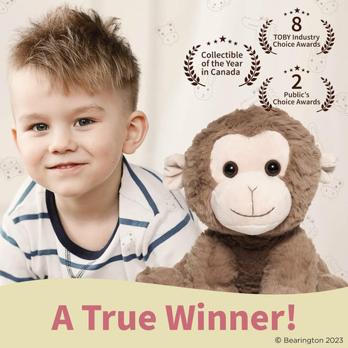 Bearington Giggles Monkey - 10.5 Inch Monkey Stuffed Animal, Big Plush Monkey