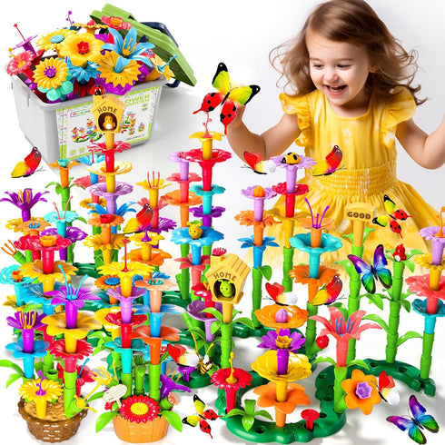 238Pcs Flower Garden Building Toys for Girls - Upgrade DIY Stacking Toys for 3-7 Year Olds, STEM Educational