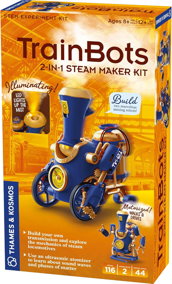 Thames & Kosmos TrainBots: 2-in-1 STEAM Maker Kit | Build 2 Steampunk