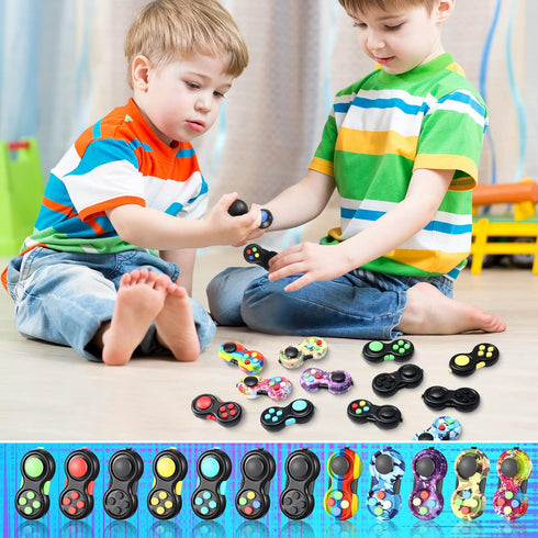 12 Packs Civaner Pcs Fidgets Controller Toys Fidgets Clicker Pad Toys Game Retro Classic Handheld Fun Pad Sensory