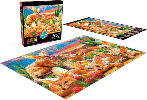 Buffalo Games - Adrian Chesterman - Fantastic Fennec Foxes - 500 Piece Jigsaw Puzzle for Adults, Perfect for Game Nights