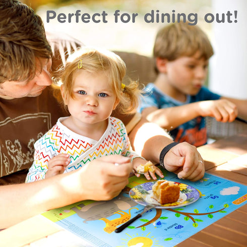 Neat Solutions Table Topper Disposable Stick-on Placemats, 12" x 18", 60 Count, Gender Neutral, Reusable Package