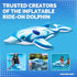 SWIMLINE Summer 75", Inflatable Ride-On Pool Float Fun Raft for Pools, Beaches, and Parties, Large Dolphin, Blue