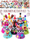 Glittery Garden 24 Pcs Party Hats - Birthday Activity Kit with Stickers for Kids Fun Arts & Crafts