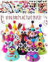 Glittery Garden 24 Pcs Party Hats - Birthday Activity Kit with Stickers for Kids Fun Arts & Crafts
